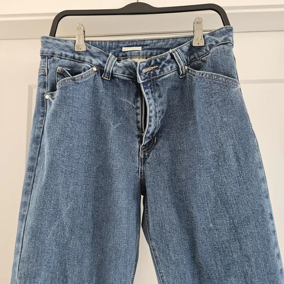 Vintage Cotton Ginny Stylish Blue Flare Jeans for Women Size 8/9 Cropped - Picture 2 of 4